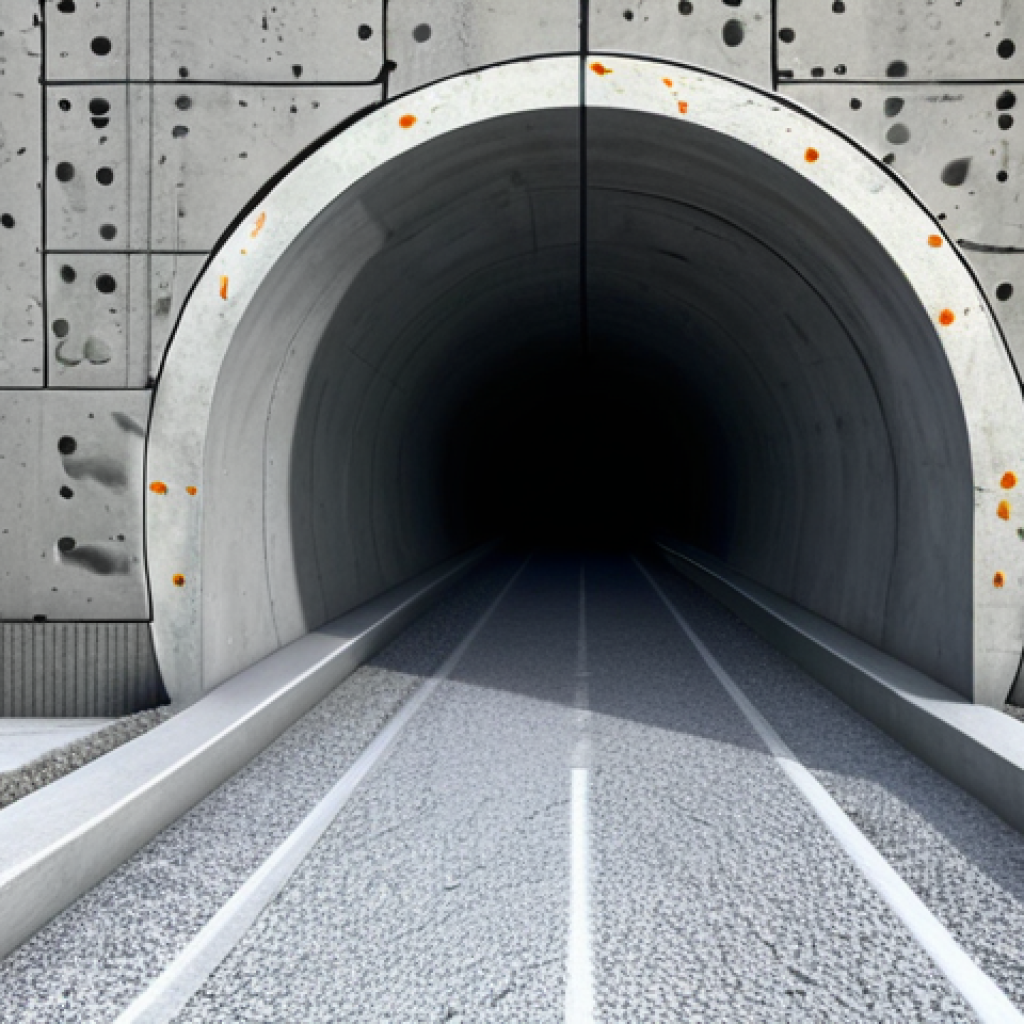 건설재료시험의 최신 연구 동향 - Self-Healing Concrete in Action**

"A cross-section view of a concrete tunnel wall, demonstrating se...