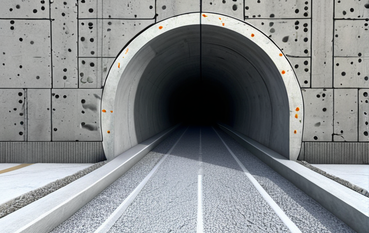 건설재료시험의 최신 연구 동향 - Self-Healing Concrete in Action**

"A cross-section view of a concrete tunnel wall, demonstrating se...