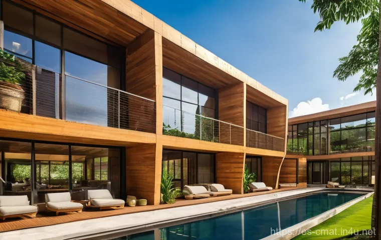 건설재료시험기사와 환경 보호 기술 - A breathtaking, modern architectural building in a vibrant Latin American urban landscape, prominent...