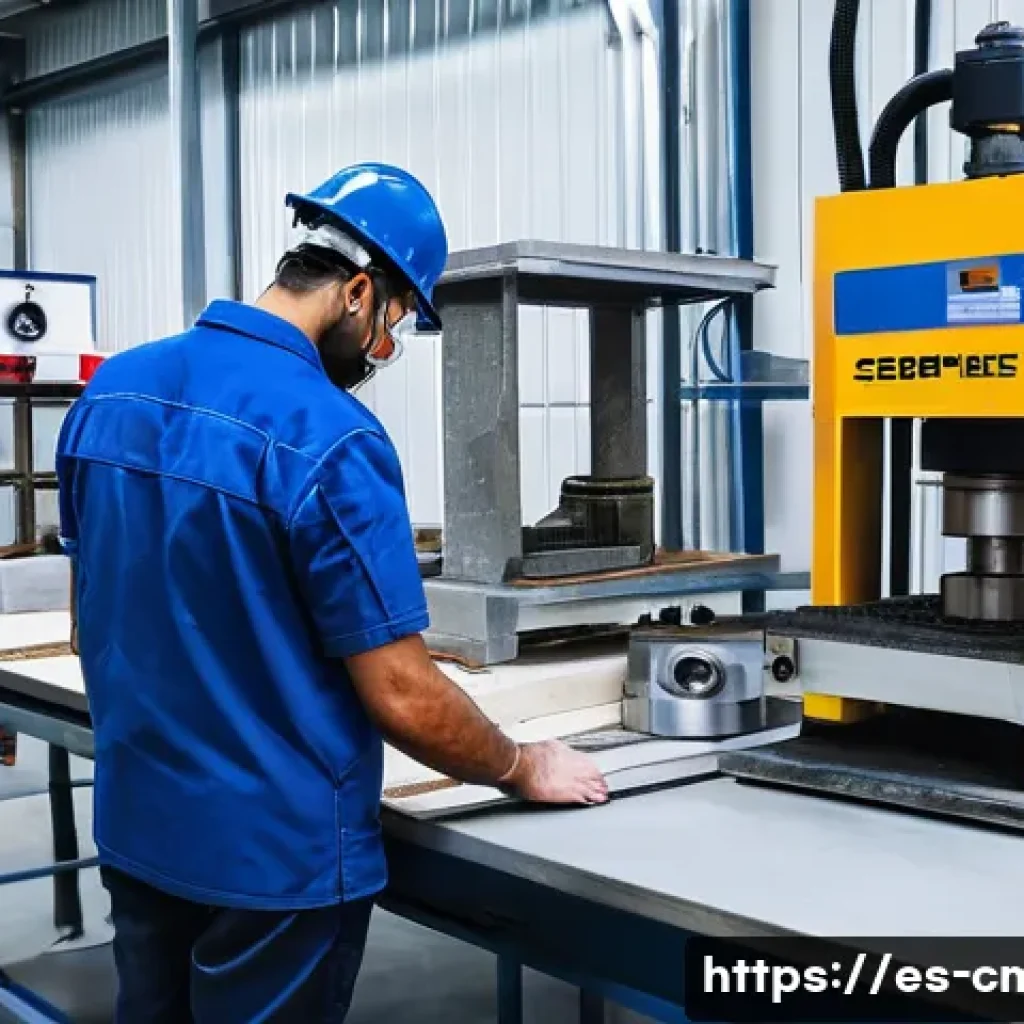 건설재료시험기사 실기시험 준비 노하우 - A detailed scene of a professional construction materials testing laboratory in Spain, showing a tec...