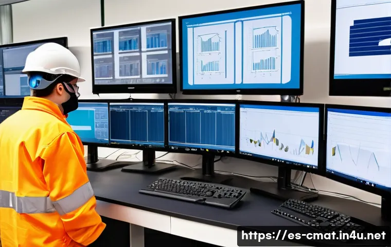 건설재료시험과 데이터 기반 품질 분석 - A modern construction materials testing laboratory with advanced digital equipment, including automa...